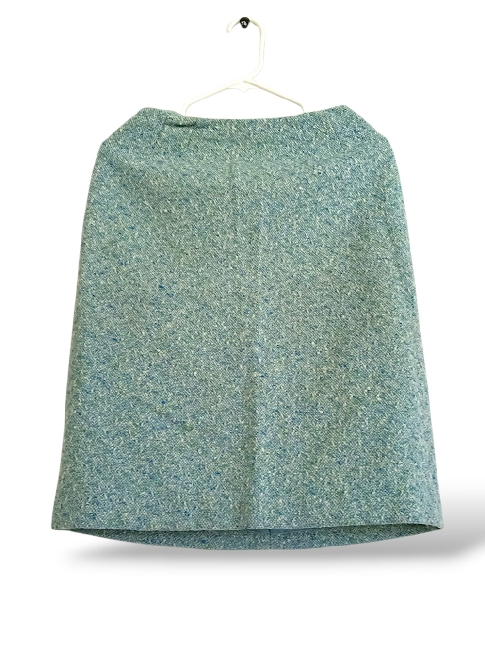 Anne Klein Blue Green Wool Bouclé Pencil Skirt Size 6